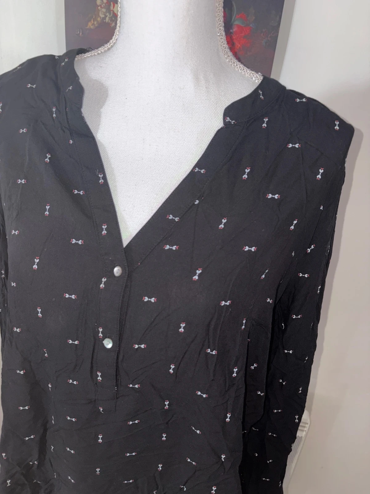 Black long-sleeve blouse by EDC by Esprit size XL / 42 – photo 2